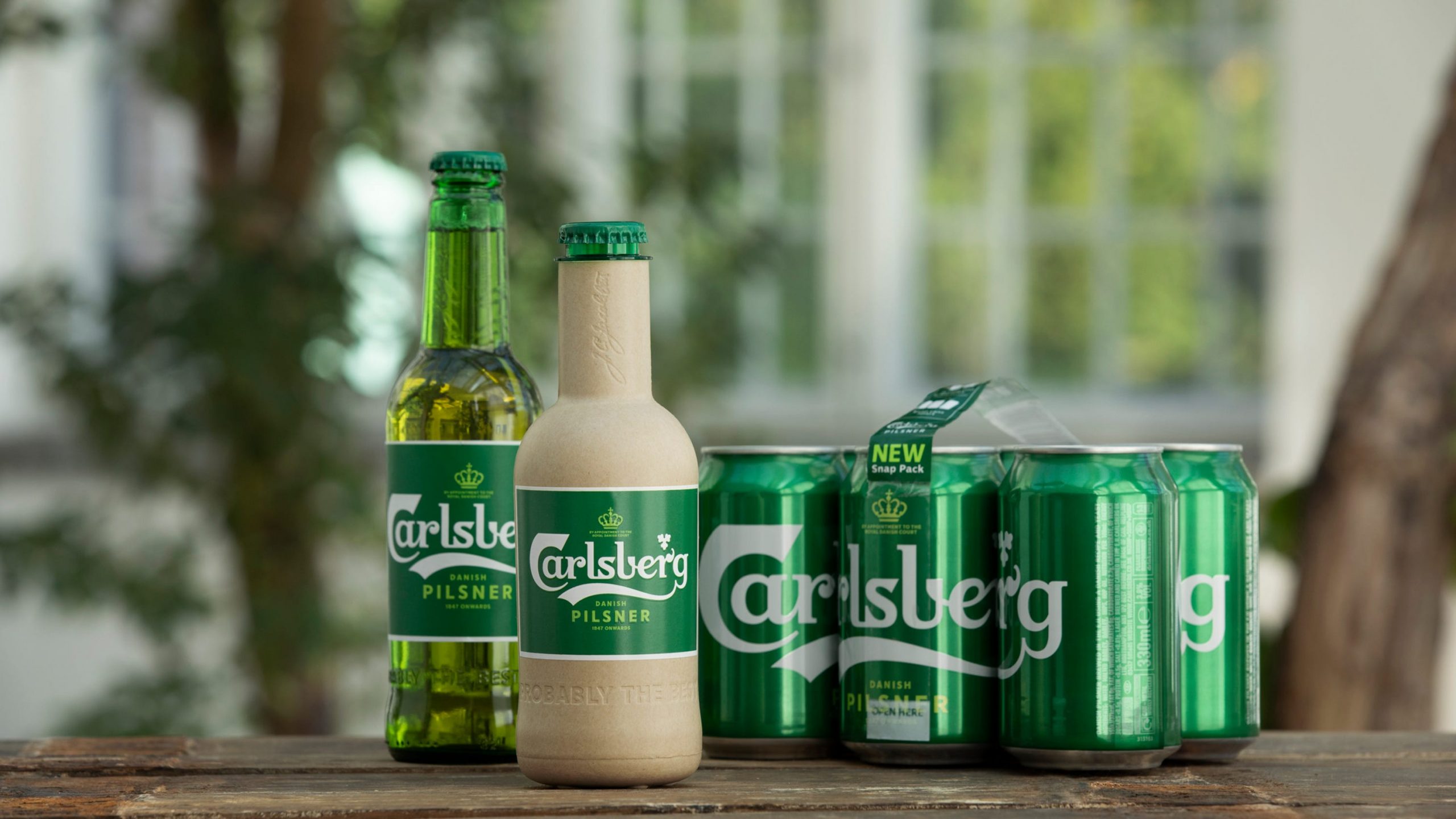 carlsberg paper beer bottle
