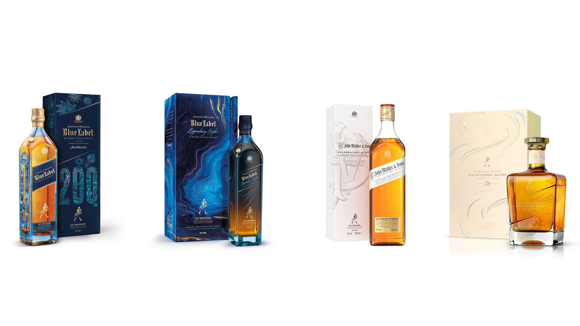 Johnnie Walker Unveils Blue Label Legendary Eight, Celebratory Blend, And Bicentenary Blend Limited Edition Scotch Whiskies To Celebrate 200th Anniversary