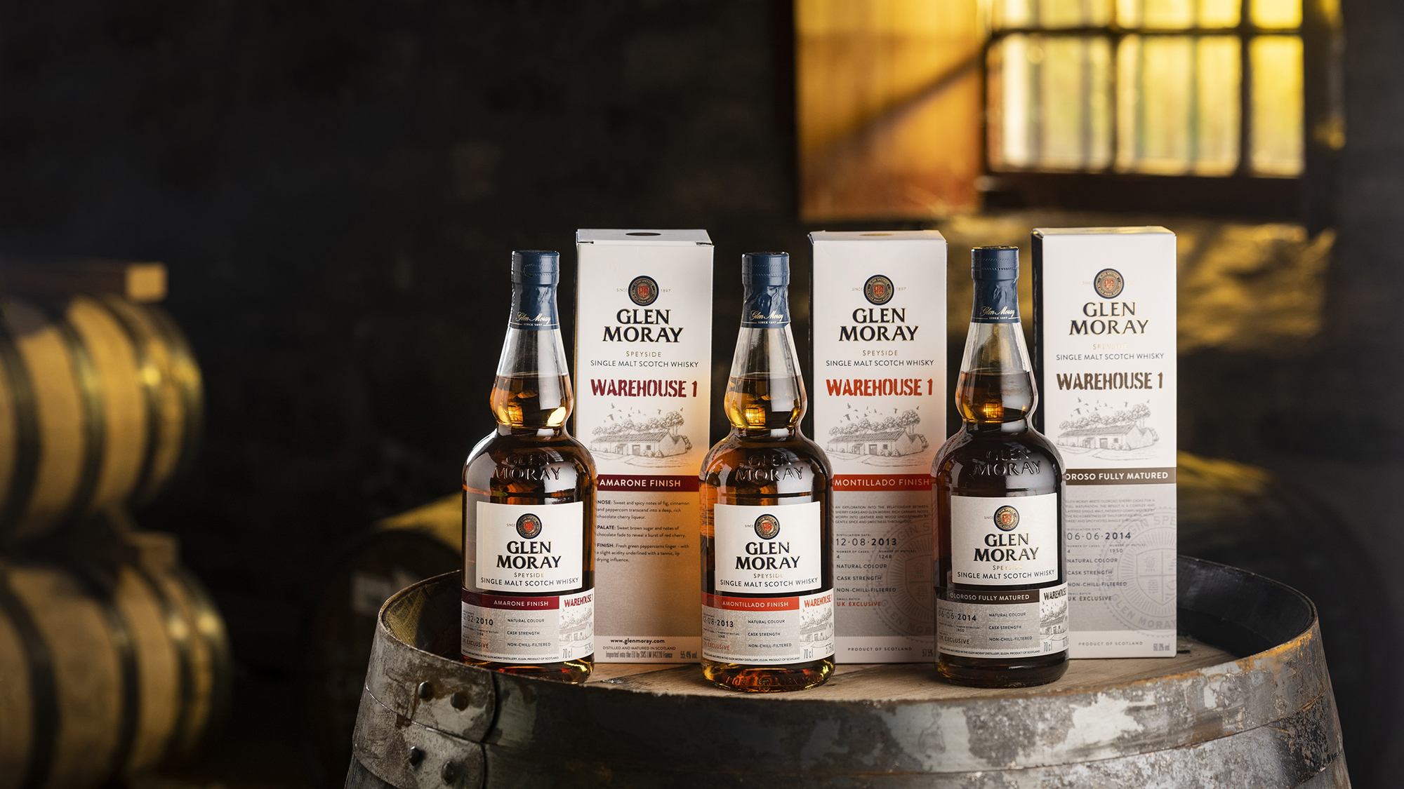 Glen Moray Used Amarone, Amontillado, And Oloroso Casks To Create The Latest Additions To Its Warehouse 1 Collection